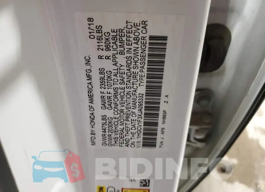 1HGCV1F3XJA095332 Photo# 12