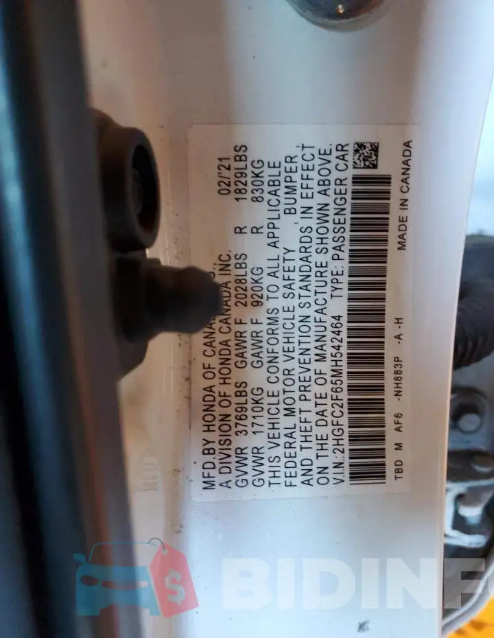 2HGFC2F65MH542464 Photo# 12