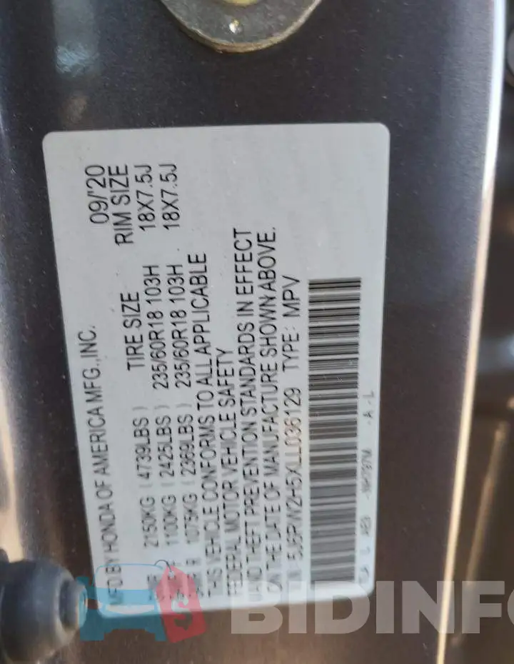5J6RW2H5XLL036129 Photo# 13