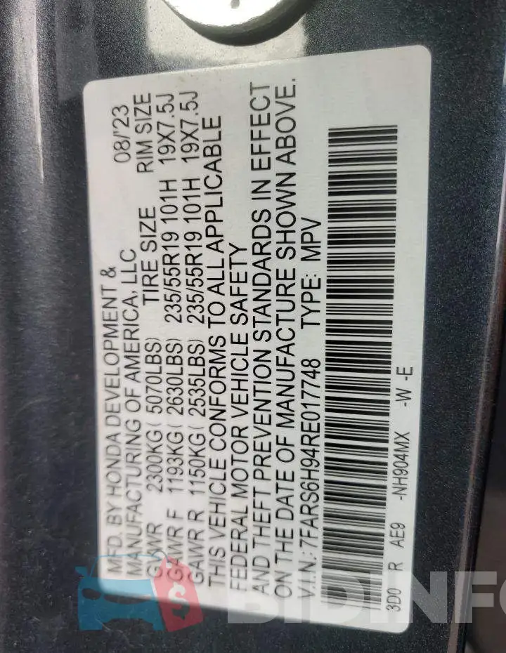 7FARS6H94RE017748 Photo# 12