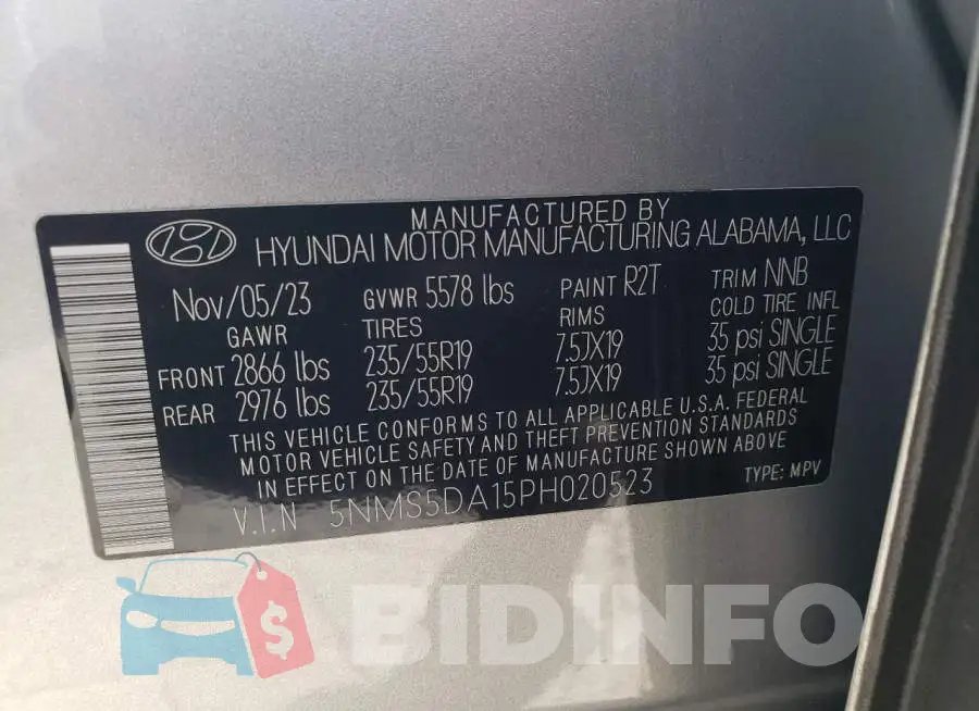 5NMS5DA15PH020523 Photo# 12