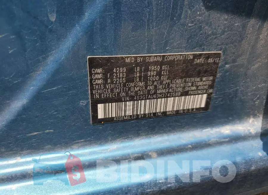 4S3GTAU63H3742588 Photo# 12