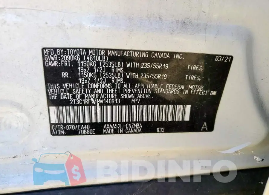 2T3C1RFV4MW140913 Photo# 13