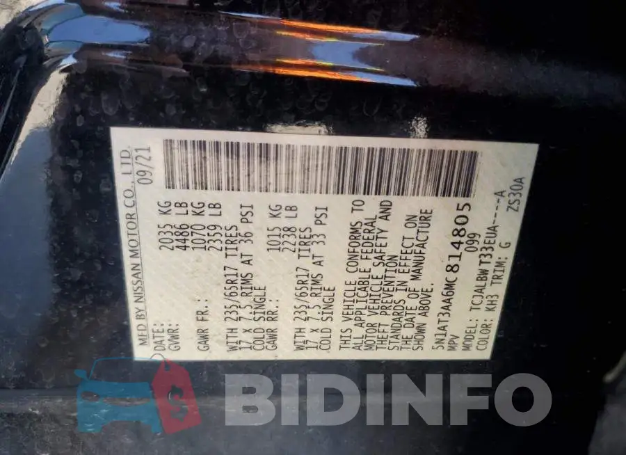 5N1AT3AA6MC814805 Photo# 13