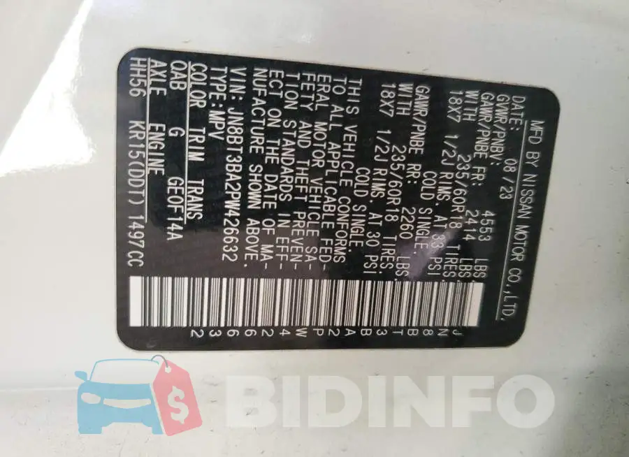 JN8BT3BA2PW426632 Photo# 12