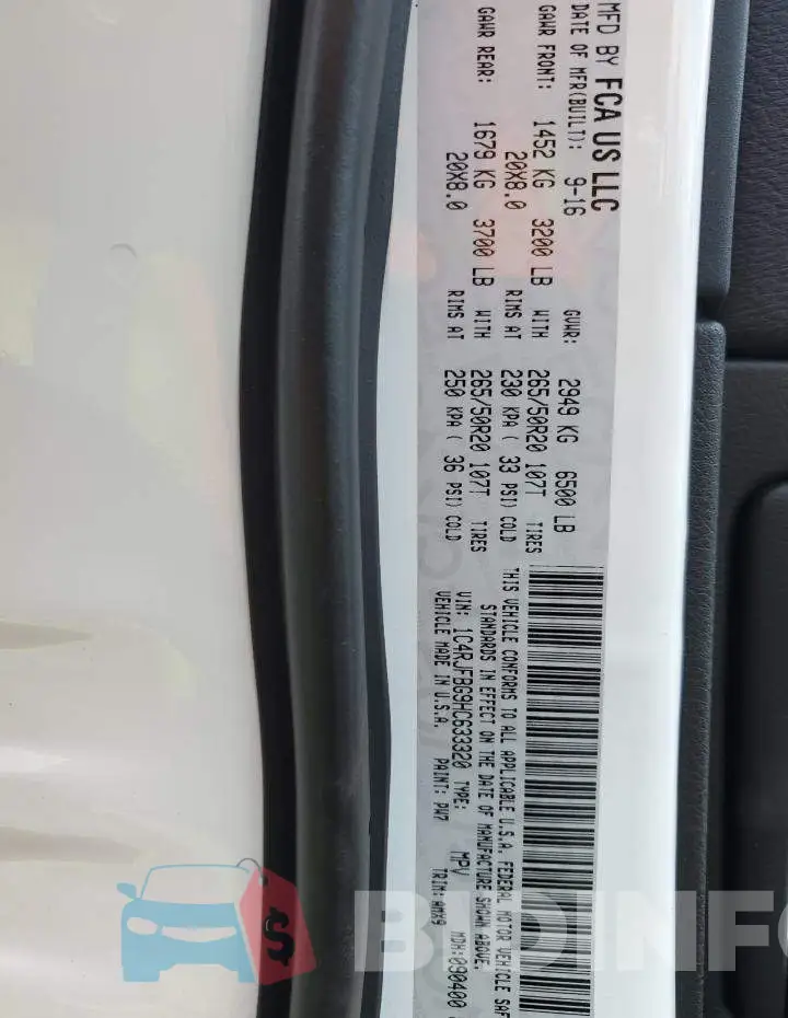1C4RJFBG9HC633320 Photo# 13