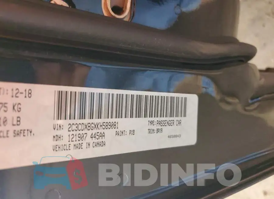 2C3CDXBGXKH589081 Photo# 13
