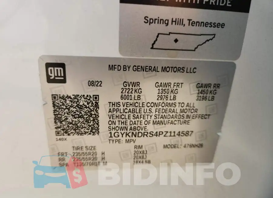 1GYKNDRS4PZ114587 Photo# 13