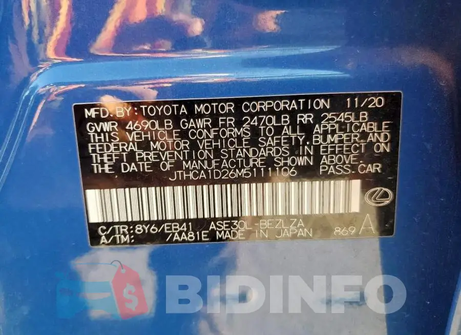 JTHCA1D26M5111106 Photo# 13