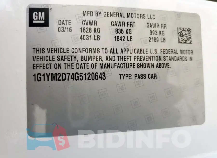 1G1YM2D74G5120643 Photo# 13