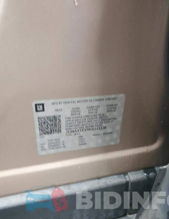 2GNAXTEV9K6141138 Photo# 12