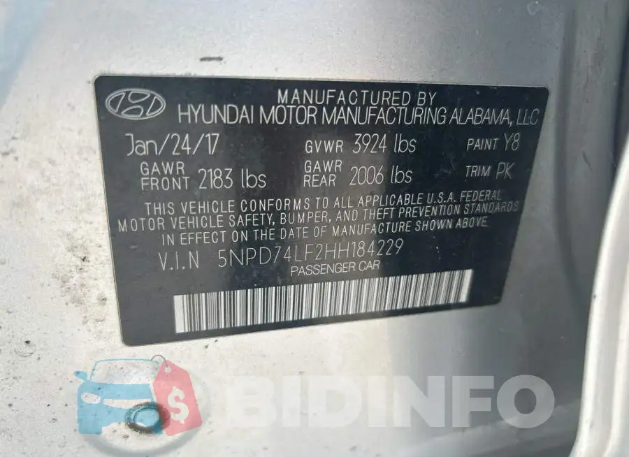 5NPD74LF2HH184229 Photo# 10