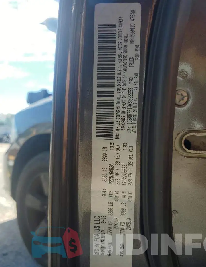1C6RR7FT0KS522293 Photo# 12