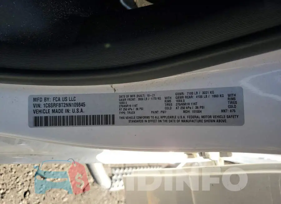 1C6SRFBT2NN109845 Photo# 12