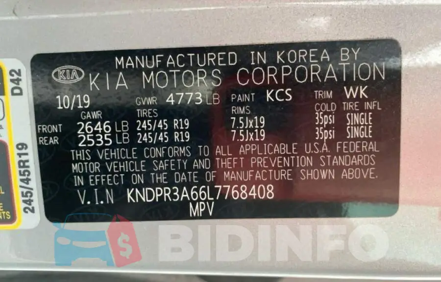 KNDPR3A66L7768408 Photo# 10