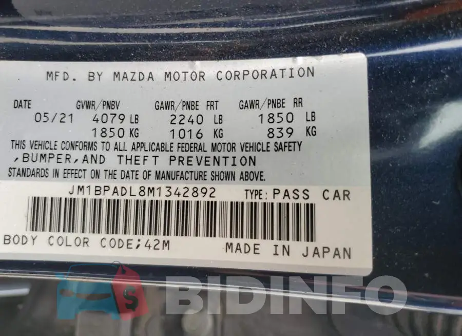 JM1BPADL8M1342892 Photo# 12