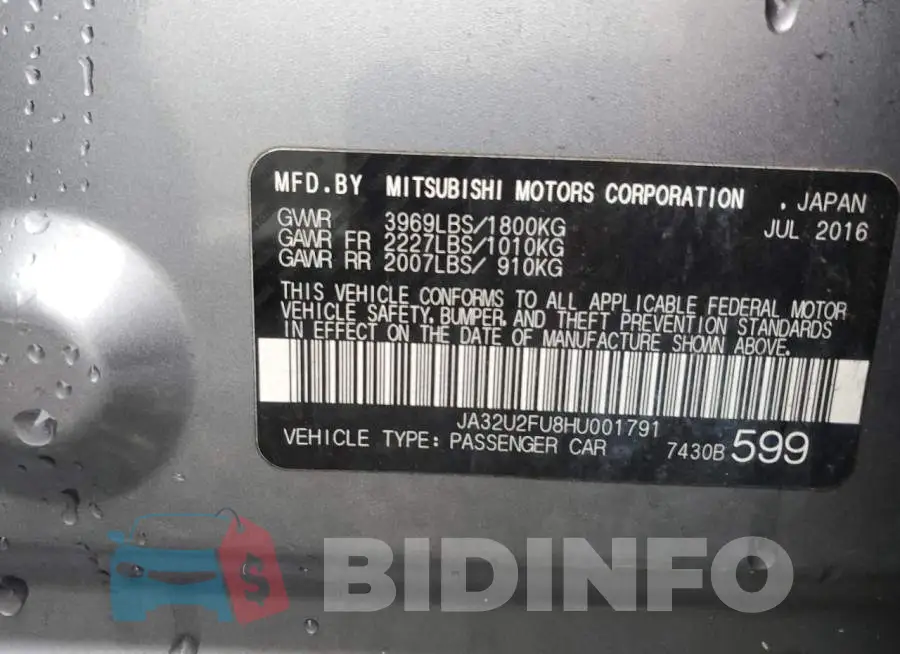 JA32U2FU8HU001791 Photo# 12