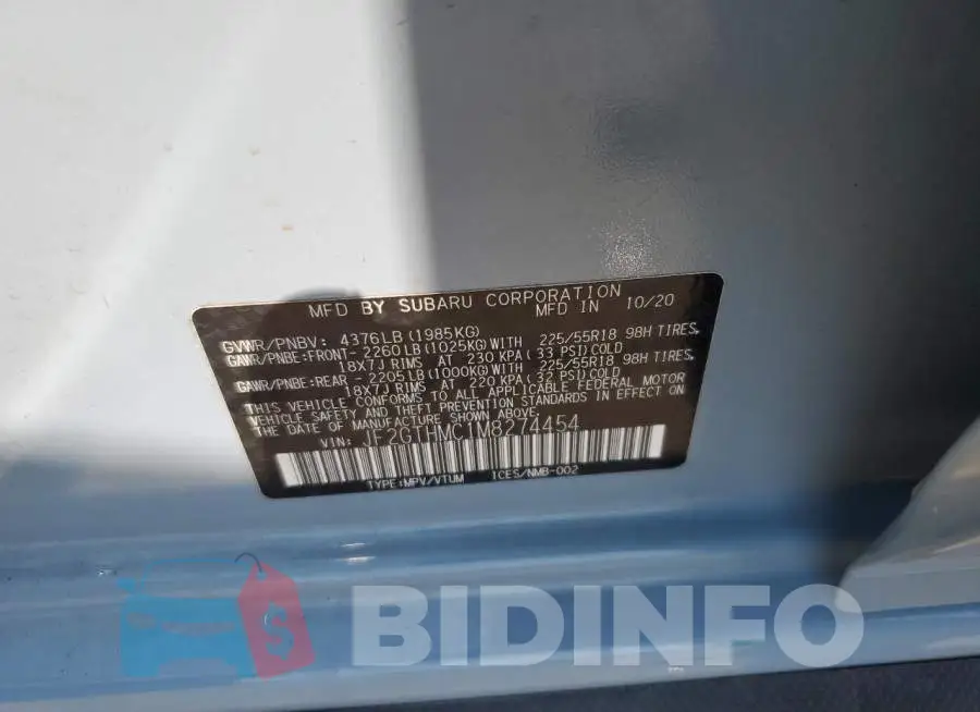 JF2GTHMC1M8274454 Photo# 13
