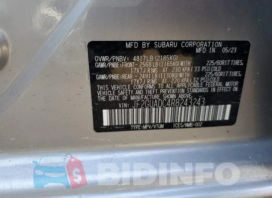 JF2GUADC4R8243243 Photo# 12