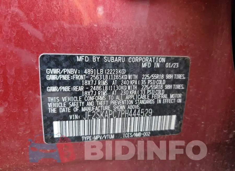 JF2SKAPC7PH444529 Photo# 13