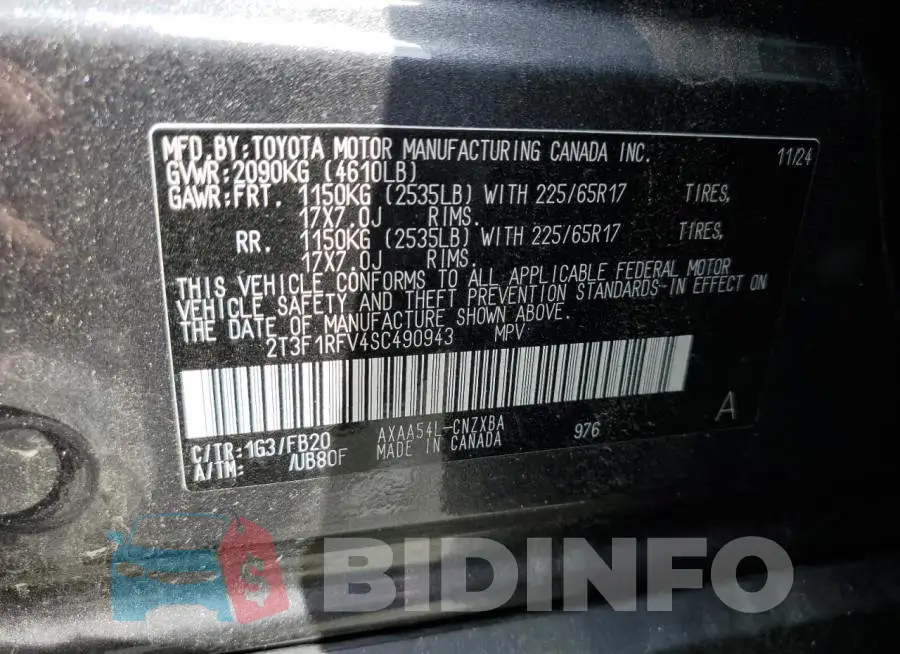 2T3F1RFV4SC490943 Photo# 13