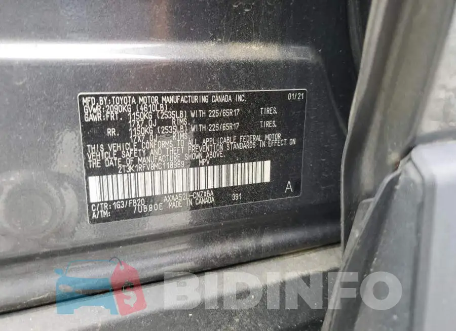 2T3K1RFV8MC118989 Photo# 12