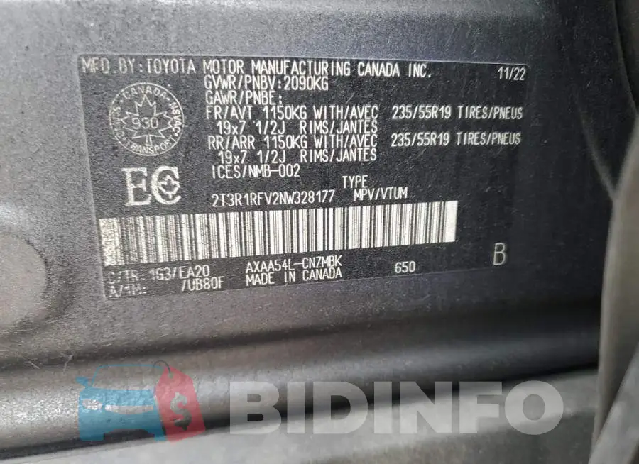2T3R1RFV2NW328177 Photo# 13