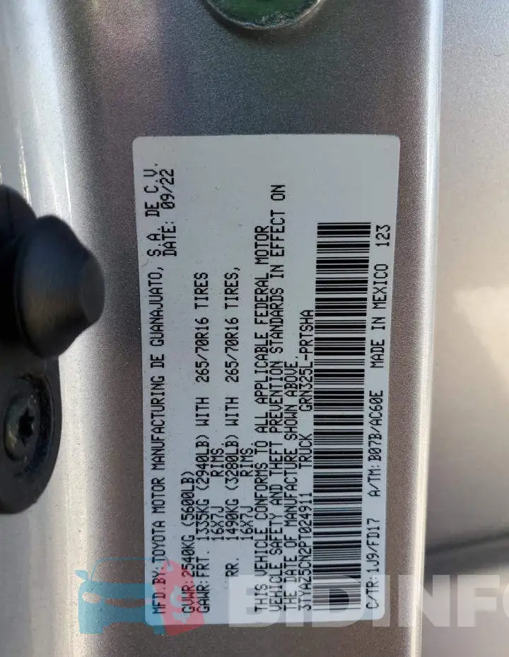 3TYAZ5CN2PT024911 Photo# 12