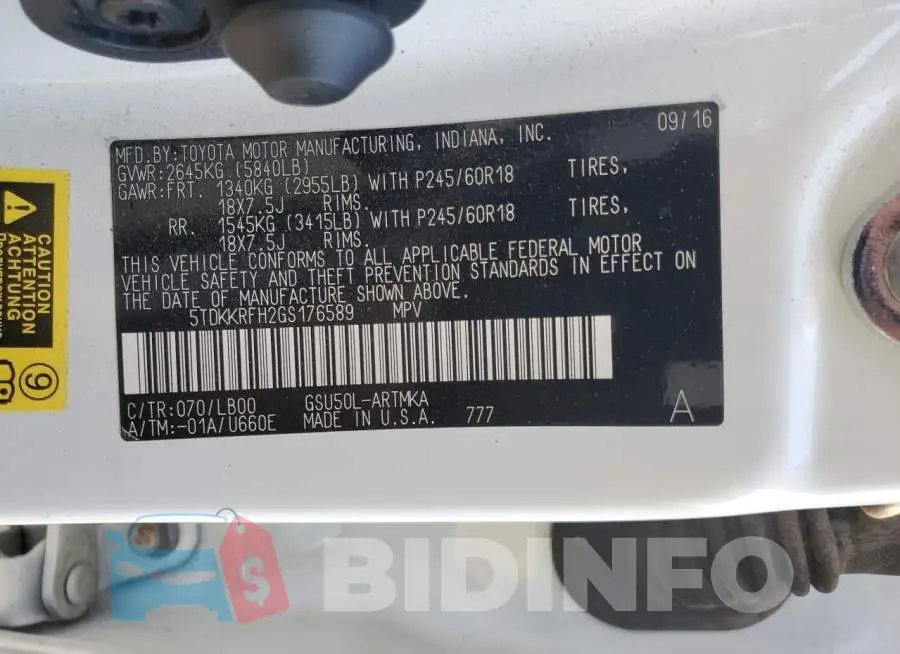 5TDKKRFH2GS176589 Photo# 13