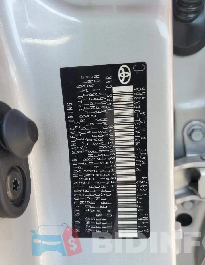 5YFS4MCE8SP240076 Photo# 12