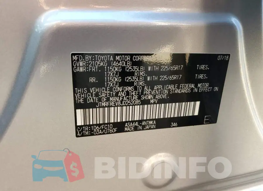 JTMRFREV8JD252085 Photo# 12