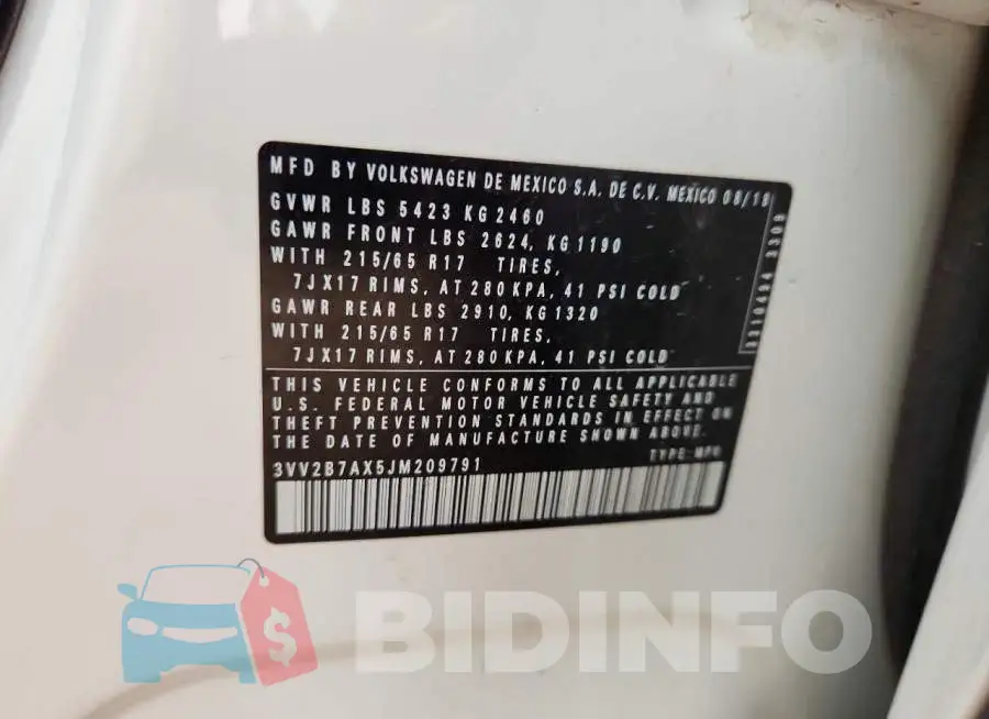 3VV2B7AX5JM209791 Photo# 14