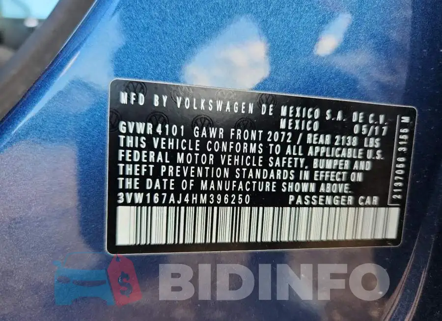 3VW167AJ4HM396250 Photo# 13