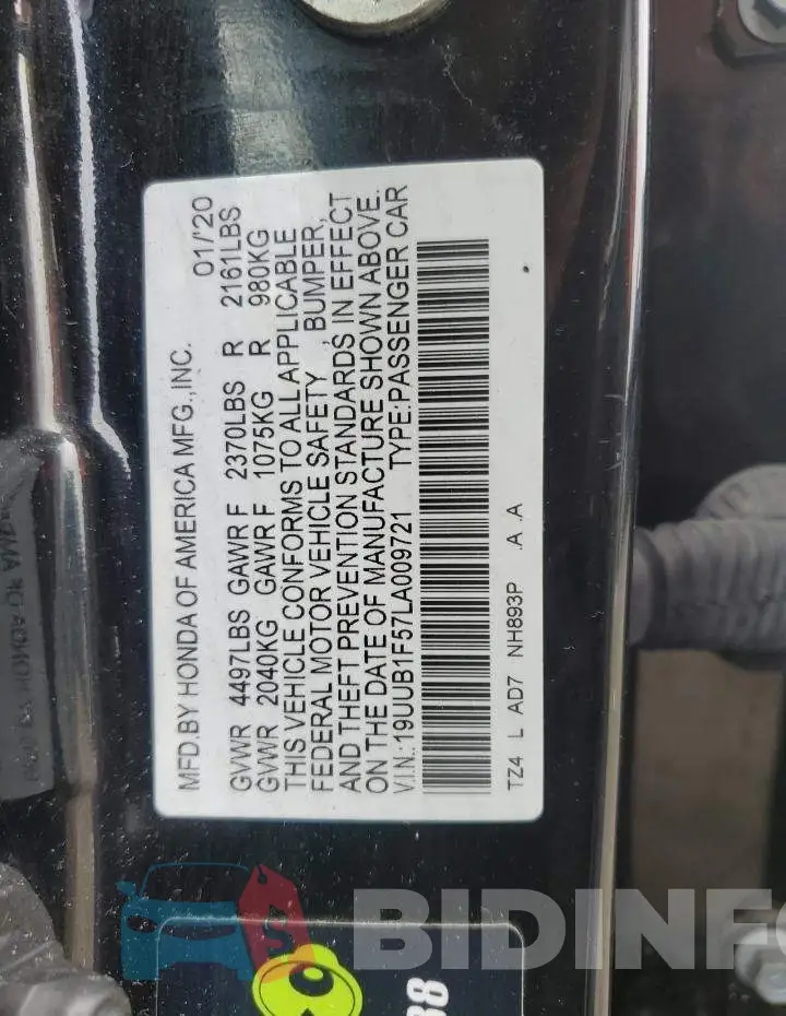 19UUB1F57LA009721 Photo# 12