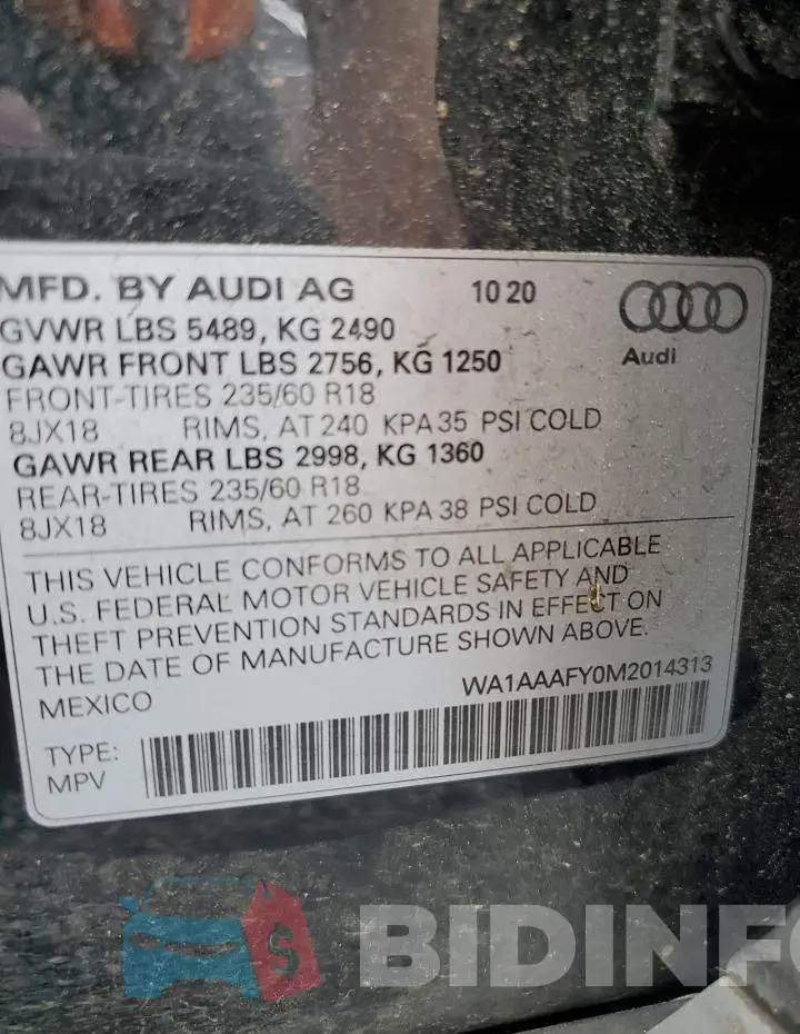 WA1AAAFY0M2014313 Photo# 13