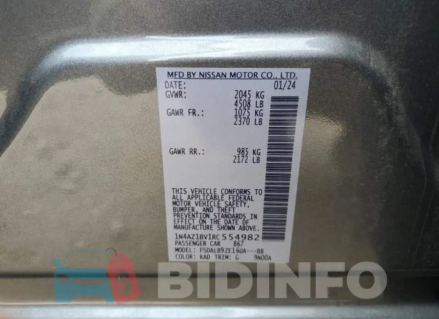 1N4AZ1BV1RC554982 Photo# 13