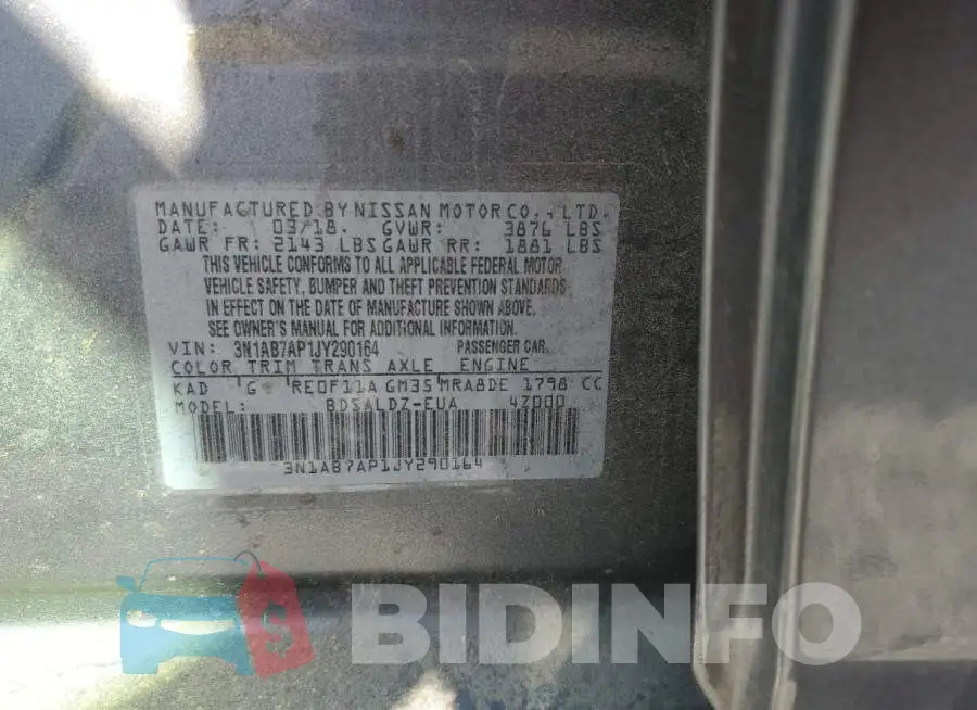 3N1AB7AP1JY290164 Photo# 12