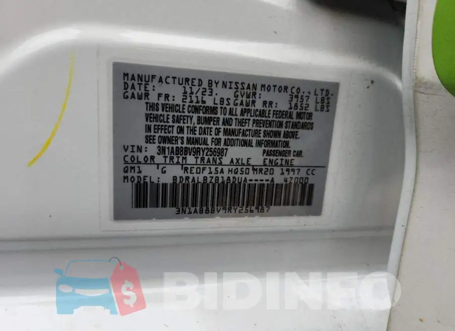 3N1AB8BV9RY256987 Photo# 13