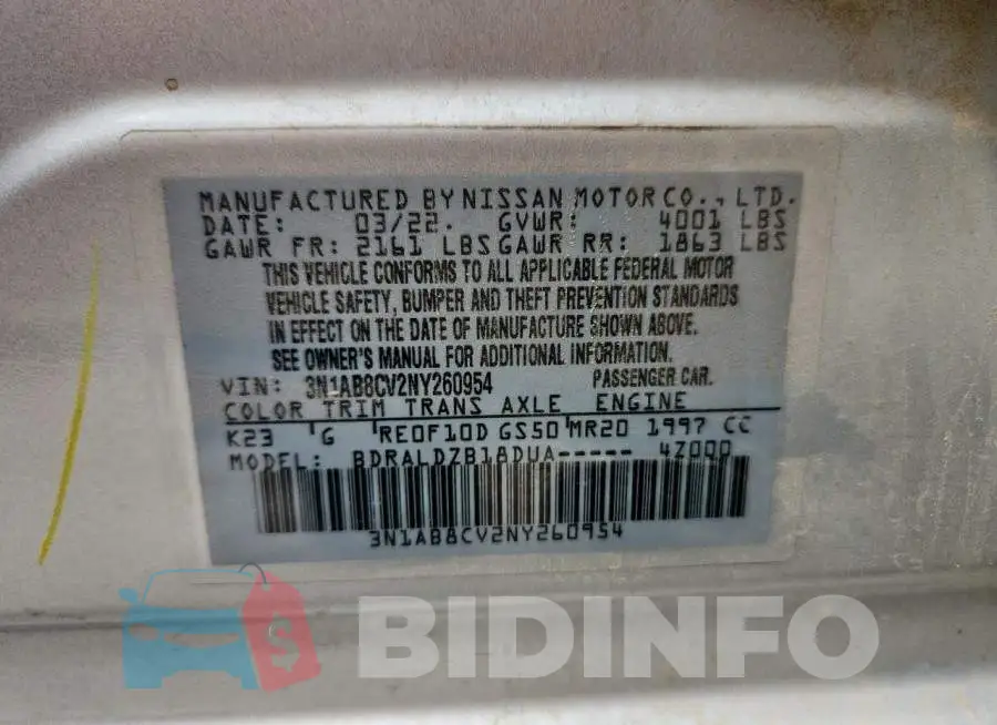 3N1AB8CV2NY260954 Photo# 12