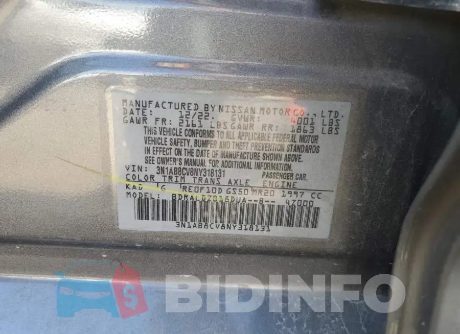 3N1AB8CV8NY318131 Photo# 12