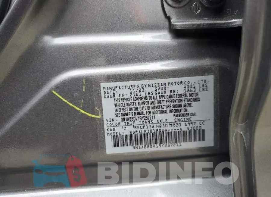 3N1AB8DV1RY257211 Photo# 12