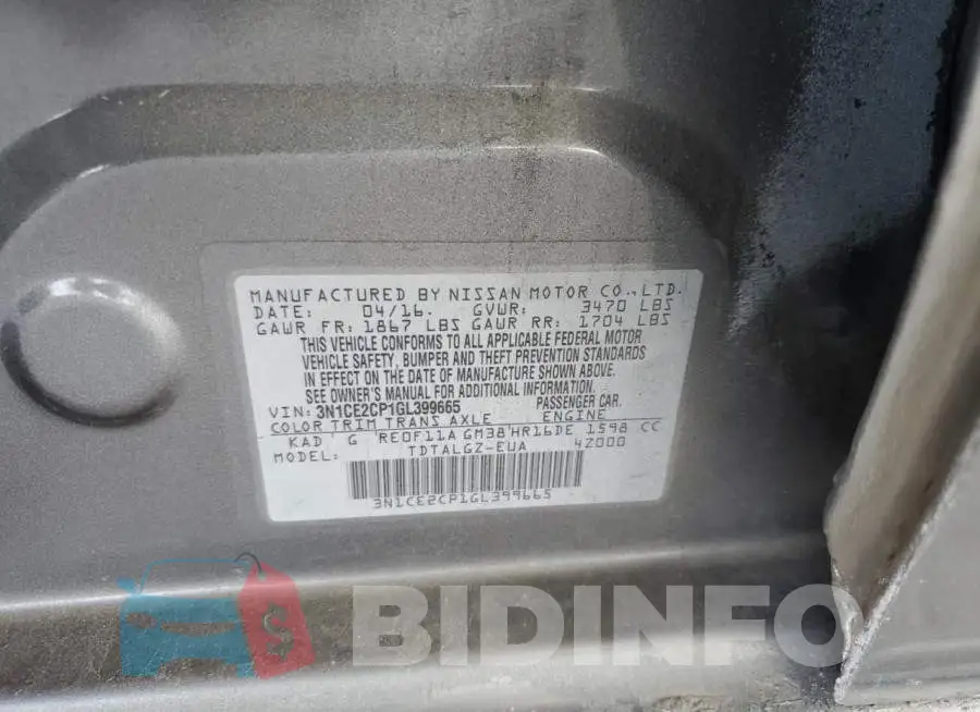 3N1CE2CP1GL399665 Photo# 12