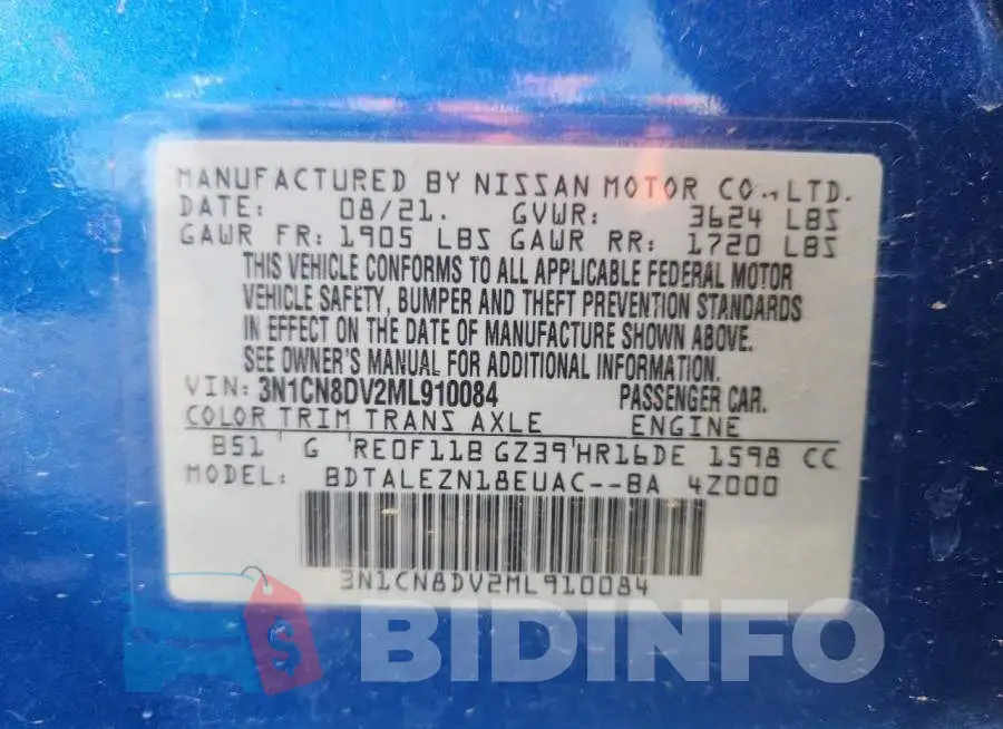 3N1CN8DV2ML910084 Photo# 12