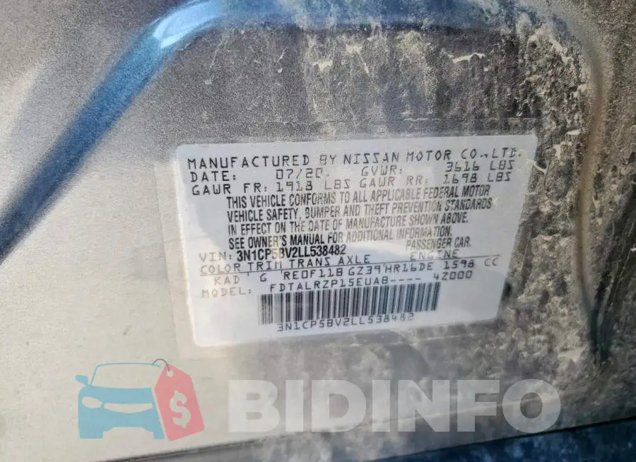 3N1CP5BV2LL538482 Photo# 14