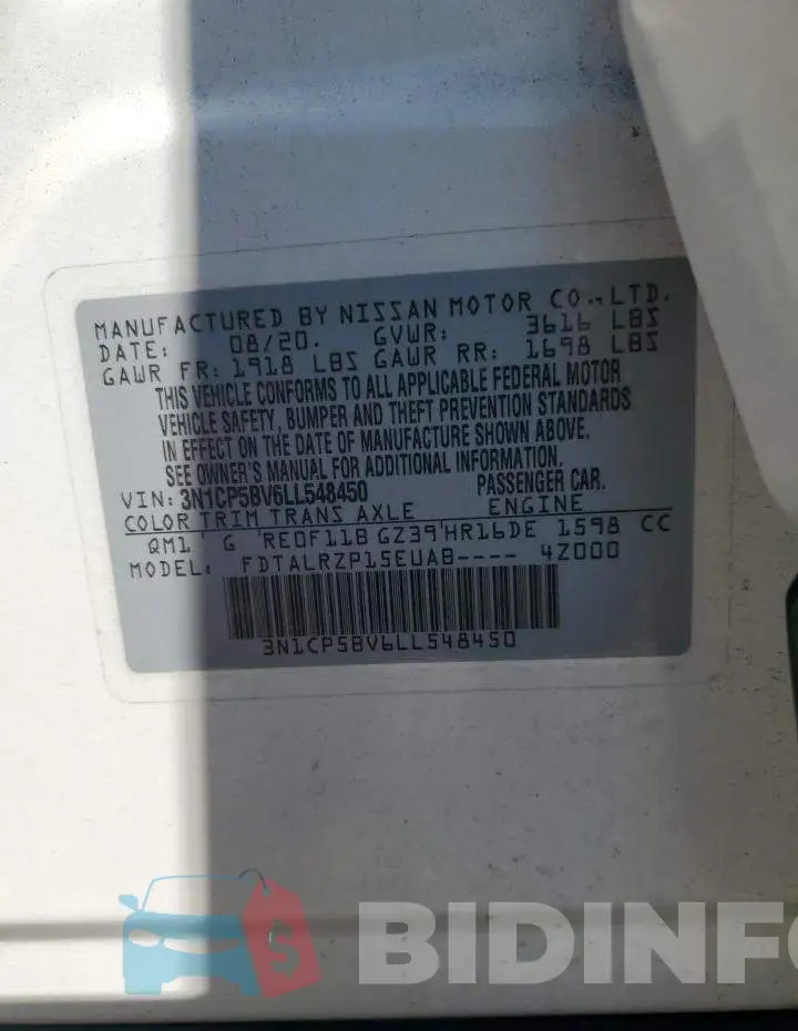 3N1CP5BV6LL548450 Photo# 13
