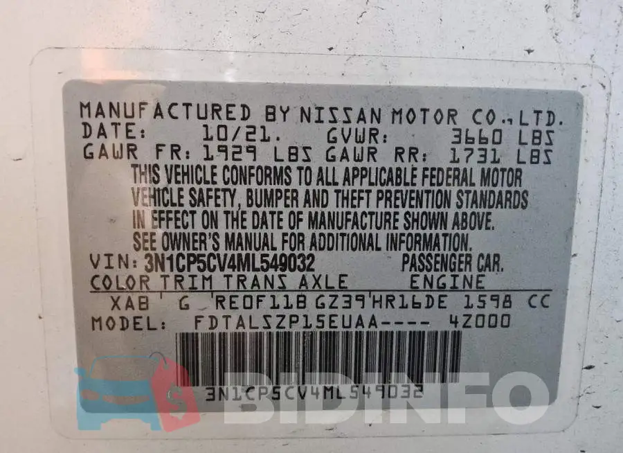 3N1CP5CV4ML549032 Photo# 12
