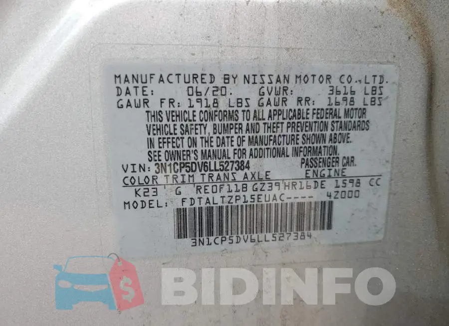 3N1CP5DV6LL527384 Photo# 13