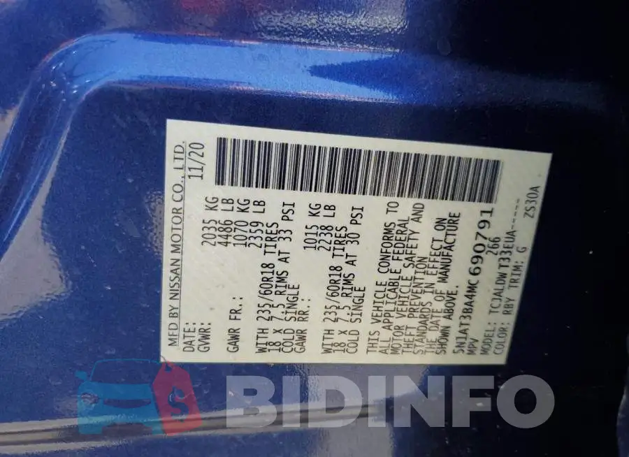5N1AT3BA4MC690791 Photo# 13