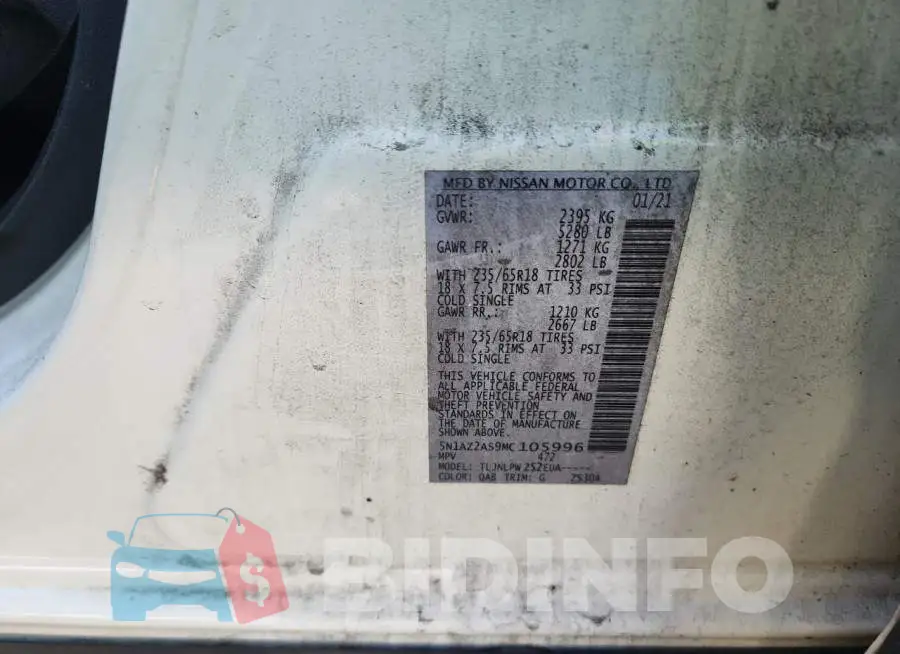 5N1AZ2AS9MC105996 Photo# 13