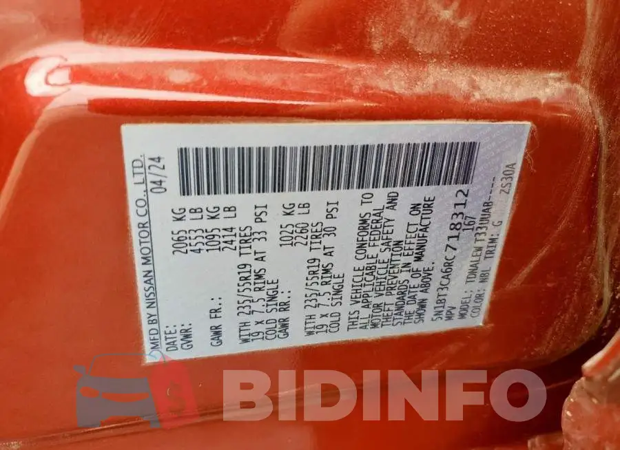 5N1BT3CA6RC718312 Photo# 14